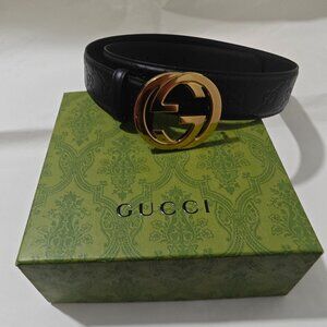 Gucci black leather belt
